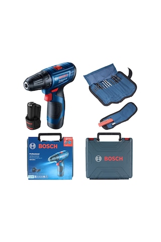 Bosch Professional GSR 120-LI 2Ah Çift Akülü Vidalama Makinesi + 23 Parça Set - 06019G8002