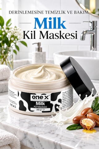 One X Milk Kil Maskesi 350 Gr Süt Özlü Arındırıcı Yüz Maskesi, Cilt Bakım Ve Temizleme Maskesi, Tüm Cilt Tipleri