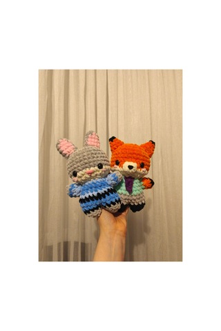 Nick & Judy El Yapımı Amigurumi Anahtarlık Örgü Peluş Figür