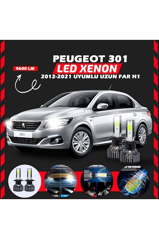 Peugeot 301 2012-2021 Uzun Far Uyumlu Şimşek Etkilii Led Xenon Pro Series H1