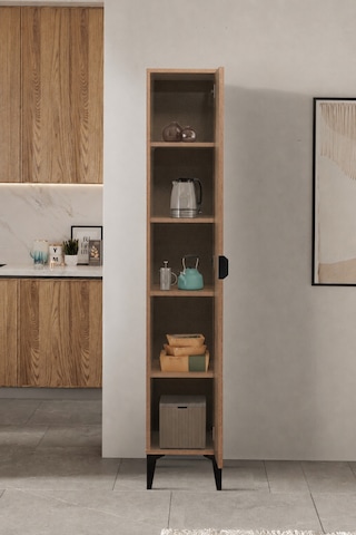 Arden Tek Kapaklı Çok Amaçlı Mutfak/kiler Dolabı 35x190x37 Cm Beyaz Modern Tasarım Çam