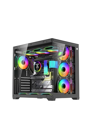 Alpha Elite 7x Argb Fan Kumanda Ve Kontrolcü Atx Boş Bilgisayar Kasası Siyah