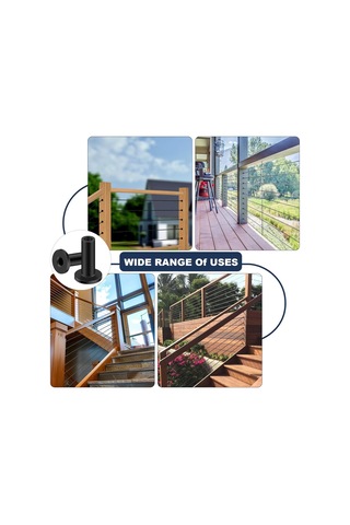 Xurunkeji 1/8 İnç Tel Halat Korkuluk İçin 80 Adet Paslanmaz Çelik Koruyucu Kovan, Ahşap Direkler İçin T316 Deniz Sınıfı Koruyucu