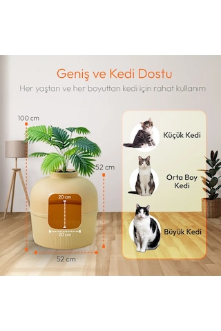 Missidea Dekorapet Dekoratif Kedi Tuvaleti Latte