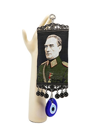 El Yapımı Cam Nazar Boncuklu M. K Atatürk Duvar Süsü, Hediyelik D