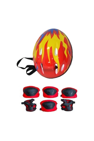 Çocuk Kask Bisiklet Paten Scooter Koruyucu Kask 7 Parça