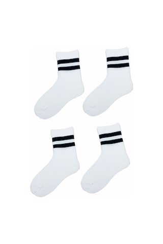 4Lü Unisex Çizgili Kısa Çorap Pamuklu Tenis Ekonomik