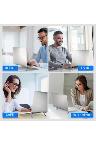 Polham Kaymaz Metal 2 Adet 5mm 3m Yapışkanlı Katlanabilir Ultra Mini Laptop Standı,portatif Taşınabilir