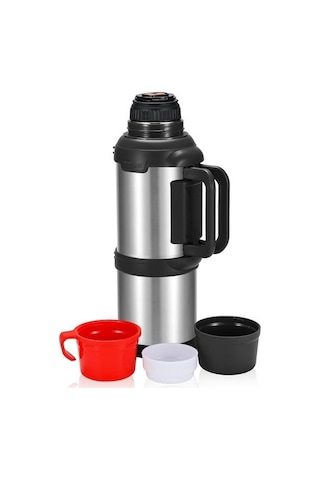 Kampcı Paslanmaz Çelik Termos 4 Litre 48 Saat Sıcak-soğuk Silver 9009 Gümüş