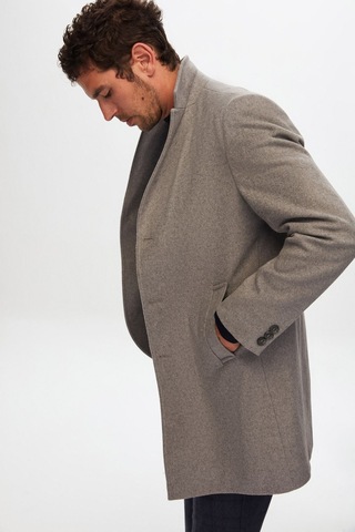 D's Damat Ds Damat Regular Fit Gri Kaşe Kaban 5HF08ORT10000 Gri