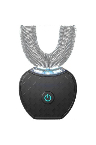 Elektrikli Diş Fırçası Yetişkinler - Ultrasonik U-şekilli Diş Fırçaları - 360 Ağız Temizleme - Kablosuz Şarj Ve Led Işık - Siyah Sertifikalı Whit Walkbee