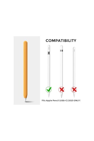 Apple Pencil Usb-c İçin Uyumlu Koruyucu Esnek Silikon Kılıf Kalem Değildir Kırmızı