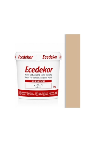 Vizon Ecedekor Ahşap Dolgu Macunu Kova 1000gr 1 KG Vizon Ecedekor Ahşap Dolgu Macunu Kova 1000gr 1 KG