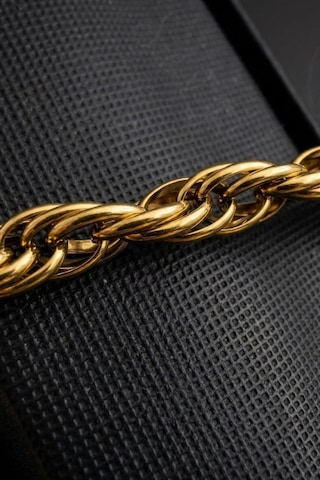 Halat Zincir Gold Çelik Bileklik Kadın Kalın Zincir Bileklik Vega Serisi