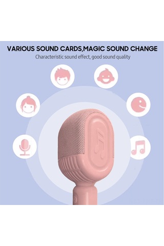 Hangfox Kulaklık Ve Hoparlör İlişkilendirilmiş Kablosuz Bluetooth Mikrofon Zx-500, Usb Şarjlı, Telefon İle Karaoke, Ses Kaydı, Yüksek Kaliteli Ses, Pembe