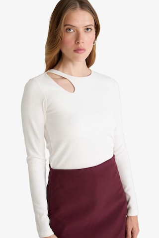 Defacto Slim Fit Dar Kesim Bisiklet Yaka Fitilli Kaşkorse Uzun Kollu Tişört D5114ax25auer105 Ekru