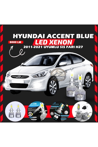 Hyundai Accent Blue 2011-2021 Sis Farı Uyumlu Şimşek Etkilii Led Xenon Performance Seriess H27