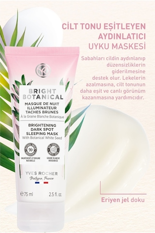 Yves Rocher Bright Botanical Leke Karşıtı ve Aydınlatıcı Uyku Maskesi 75 ML