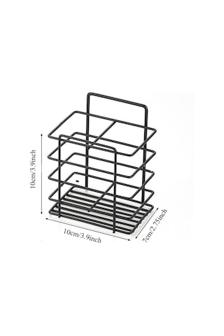 6 Adet / Takım 6 Kanca Tarzı Yumruksuz Karbon Çelik Depolama Sepeti Banyo Drenaj Organizasyon Rafı Gümüş