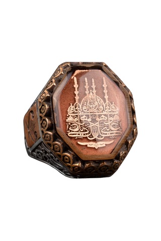 İslami Erkek Yüzük - 925 Ayar Gümüş Ve Cami Sembol Tasarımı Gümüş