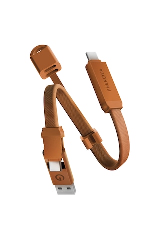 Energea Sheath Key 15cm 60w 2in1 Type-c To Type-c Ve Usb-a Hızlı Şarj Kablo - Turuncu