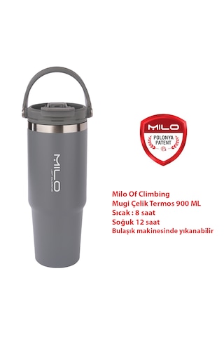 Milo Of Climbing Mugı 900 Ml Çelik Termos Gri