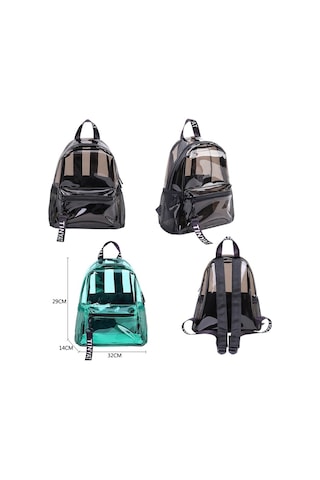 Sones Tınyat T9051 Bayanlar Jöle Çanta Su Geçirmez Pvc Şeffaf Sırt Çantası Turuncu