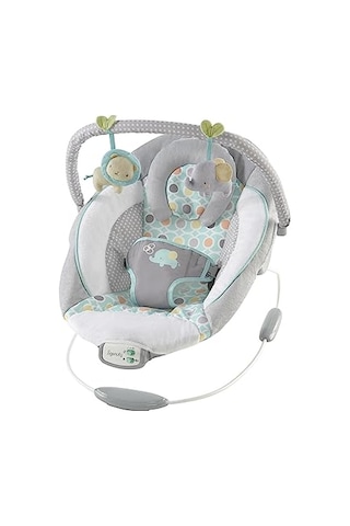 Ingenuity Rahatlatıcı Ana Kucağı Bebek Koltuğu, Sesler Ve Titreşimler, 0-6 Ay, 9 Kg'a Kadar - Morrison, Fil/aslan Oyuncaklı Gri/mavi