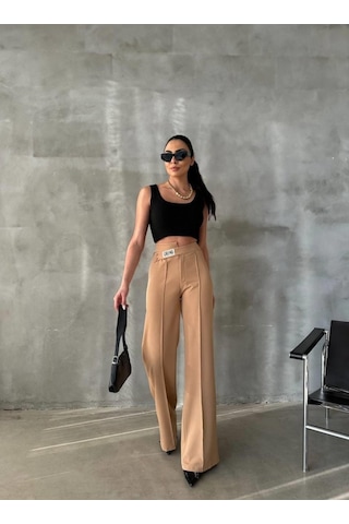 Gülsüm Aydın Dreams Etiketli Palazzo Pantolon - Bej Bej