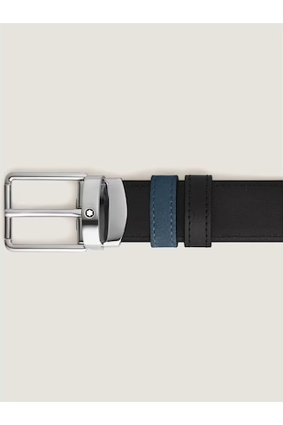 Montblanc Everyday Tokalı Kadife Mavi - Siyah 30 Mm Çift Taraflı