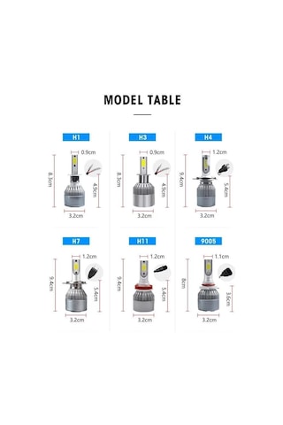 H7 Apexi Marka Beyaz Led Xenon 60W 10800 Lümen