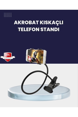 Güçlü Mandallı Akrobat Telefon Tutucu Masa Araç Uyumlu - Lisinya Çok Renkli