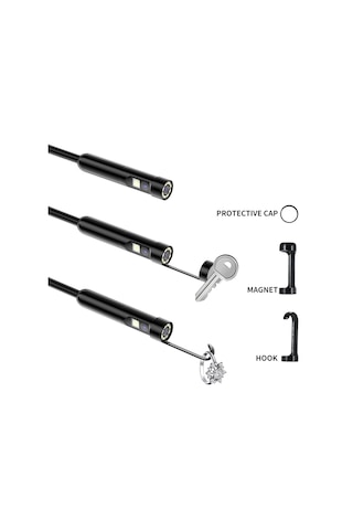 Geeksen 8mm Ip68 Su Geçirmez Endoskop Kamera - 1920p Hd, 3.5m Sabit Kablolu, 8+1 Led Işık, İphone/android Uyumlu, Siyah An112