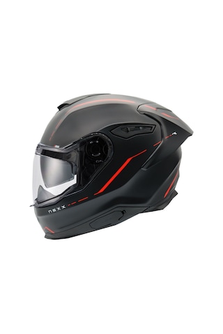 Nexx Y.100R React Kapalı Motosiklet Kaskı Kırmızı - Mat Siyah L