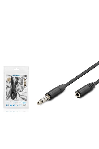 1.2 Metre 4 Boğumlu Aux Stereo + Mikrofon 3.5mm Jack Ses Kablosu