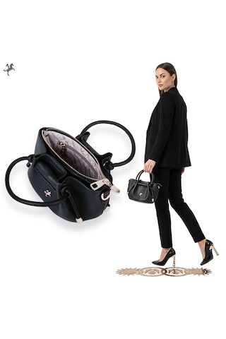 Nas Bag Çanta Büzgülü Mini El Ve Omuz Çanta Siyah Yeni Sezon