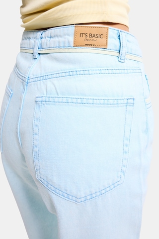 it's basic Kadın Bebe Mavi 3s6-103 Loose Fit Özel Yıkama Tasarım Denim Jean