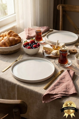 2'li Venüs 24 Cm Porselen Servis Tabağı Kırık Beyaz