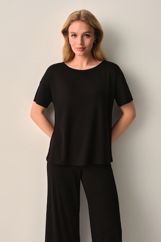 Suwen Mira Modal Pijama Takımı Sh26635660012 Siyah