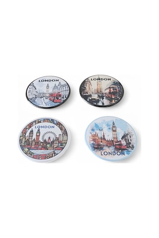 Londra Magnet Set 3 - 4'lü Buzdolabı Magnet London Karışık Renkli