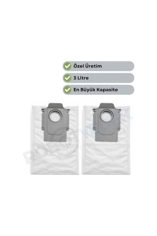 Roborock Qrevo Curv 2 Flow Uyumlu 2 Adet Toz Çöp Torbası