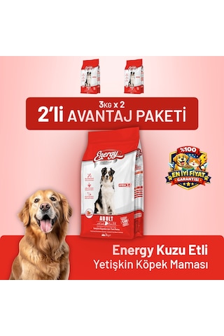 Kuzu Etli Yetişkin Köpek Maması 3 Kg - 2 Adet
