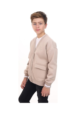 Toontoy Erkek Çocuk Baskılı Hırka Bej