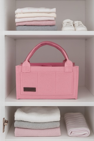 Yunusoğlu Home Anne Bebek Keçe Bakım Çantası Yenidoğan İçin Organizer Düzenleyici Çok Amaçlı Pembe