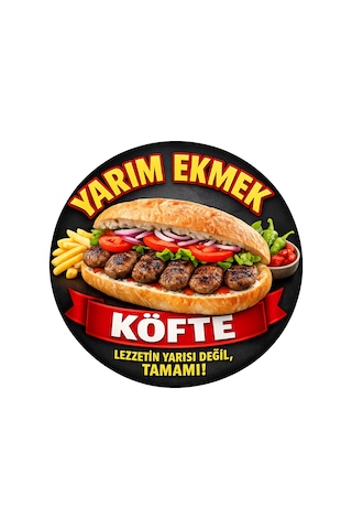 Mayeka Ekmek Arası Köfte Temalı Büfeler Cafeler Köfteciler İçin Ahşap Duvar Kapı Dekoratif Süs Tablo 3