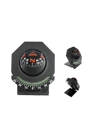 Eğim Ölçerli 2'si 1 Arada Araba Pusulası, Katlanabilir Yüksek Hassasiyetli Kılavuz Bilyası İngilizce Versiyon