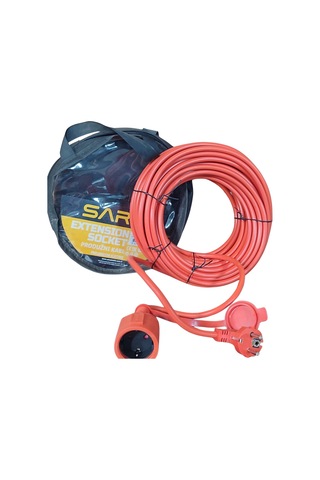 Klc 40 Metre Uzatma Kablosu 3x1.5 Mm Tekli Grup Fiş Priz Topraklı Kablolu Kapaklı Monofaze Ev Tipi T Turuncu 15 M Ve Üzeri