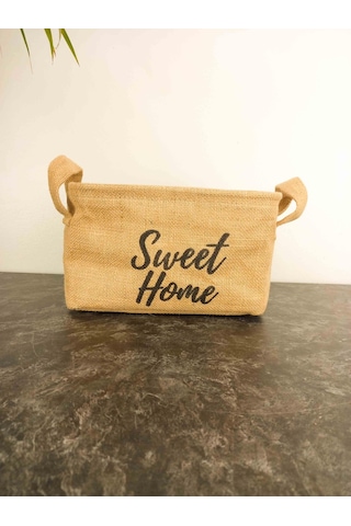 Bitki Tasarımı Sweet Home Jüt Hasır Ev Düzenleyici Mutfak Banyo Salon Sepeti Katlanır Sıvı Korumalı Küçük