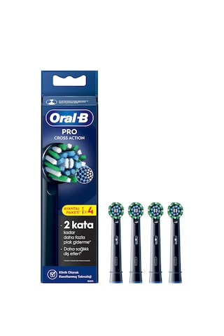 Oral-B Pro Cross Action X-filament 4 Adet Siyah Şarjlı Diş Fırçası