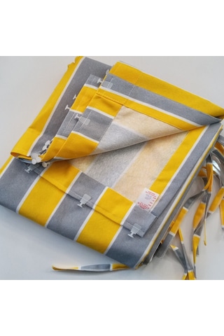 Kullanıma Hazır Balkon Perdesi Korniş Düğmeli 300X250 Cm (484768716) Sarı